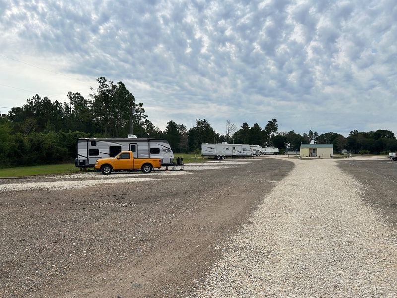 Leveled RV pads ready for setup