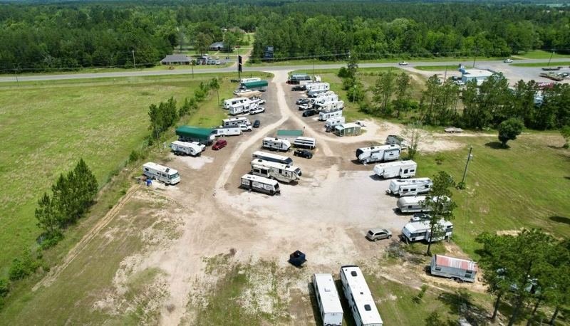 Aerial view of the park in summer